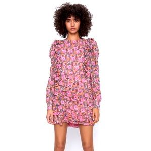 🆕 Zara draped floral mini dress size M 🧡💙💕